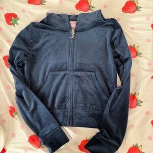 JUICY Blue Zip-Up velvet hoodie